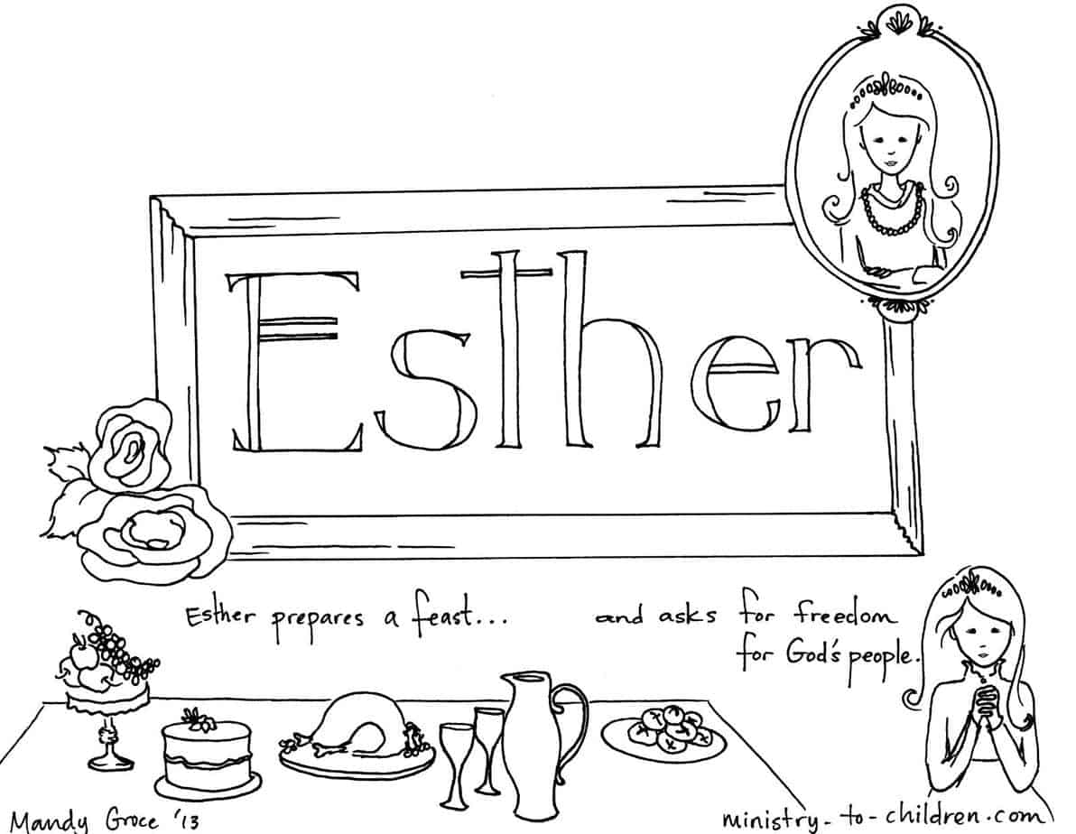 Book Of Esther Bible Coloring Page Book Of Esther Bible Coloring Page