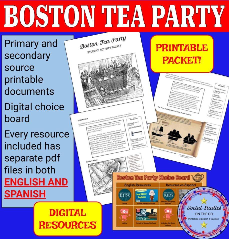 Boston Tea Party Activity Packet Printable Worksheets English And Spanish Classful Boston Tea Party Page 1 Online Exercise For Worksheets Library