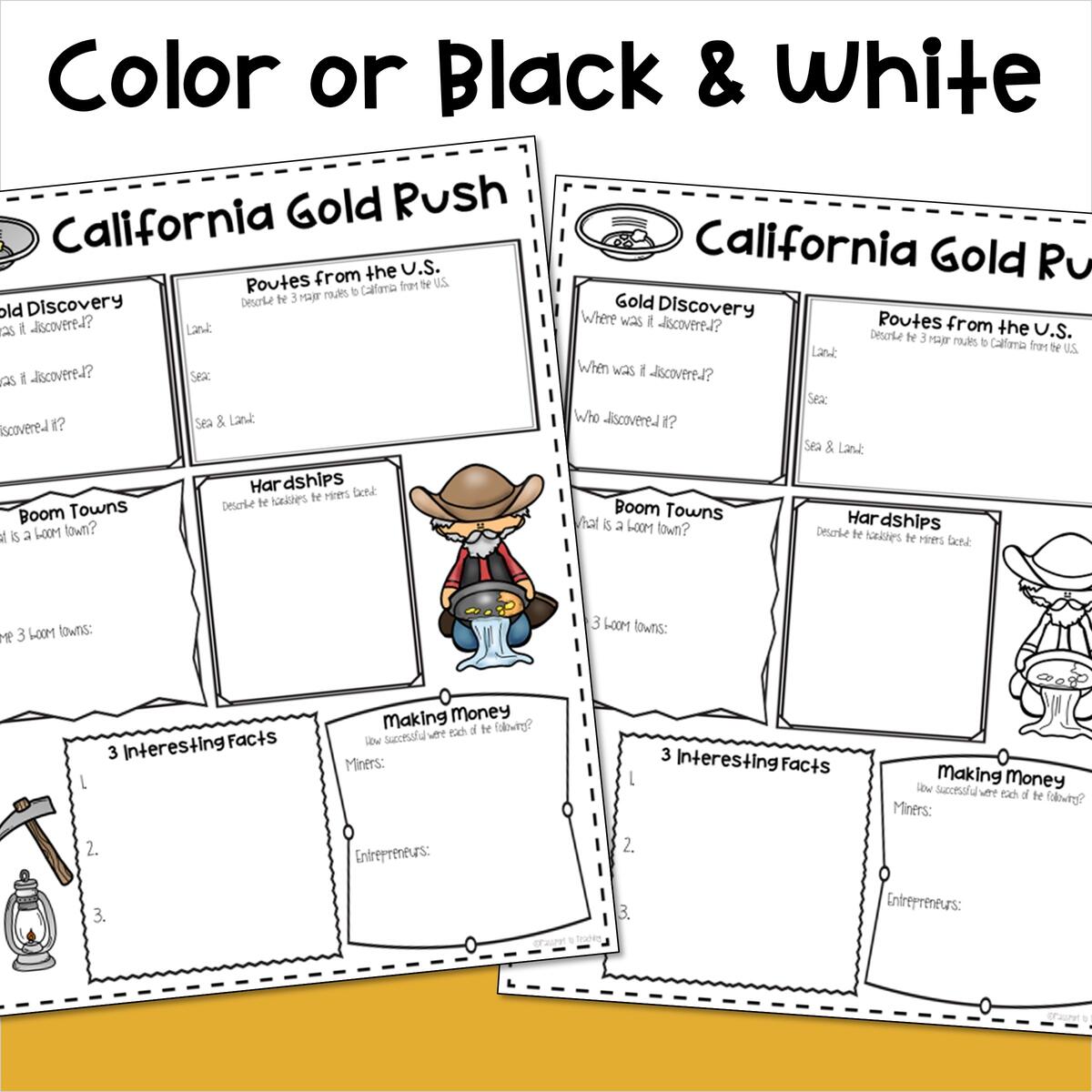 California Gold Rush One Page Report Poster Made By Teachers California Gold Rush Made By Teachers