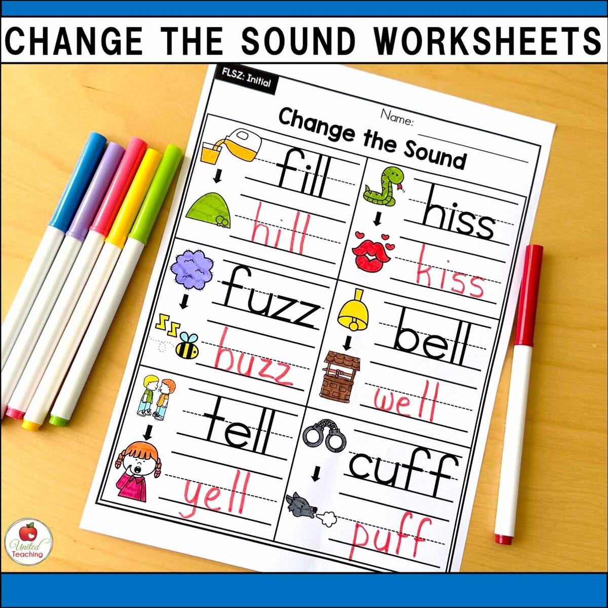 Change The Sound Worksheets Packet United Teaching