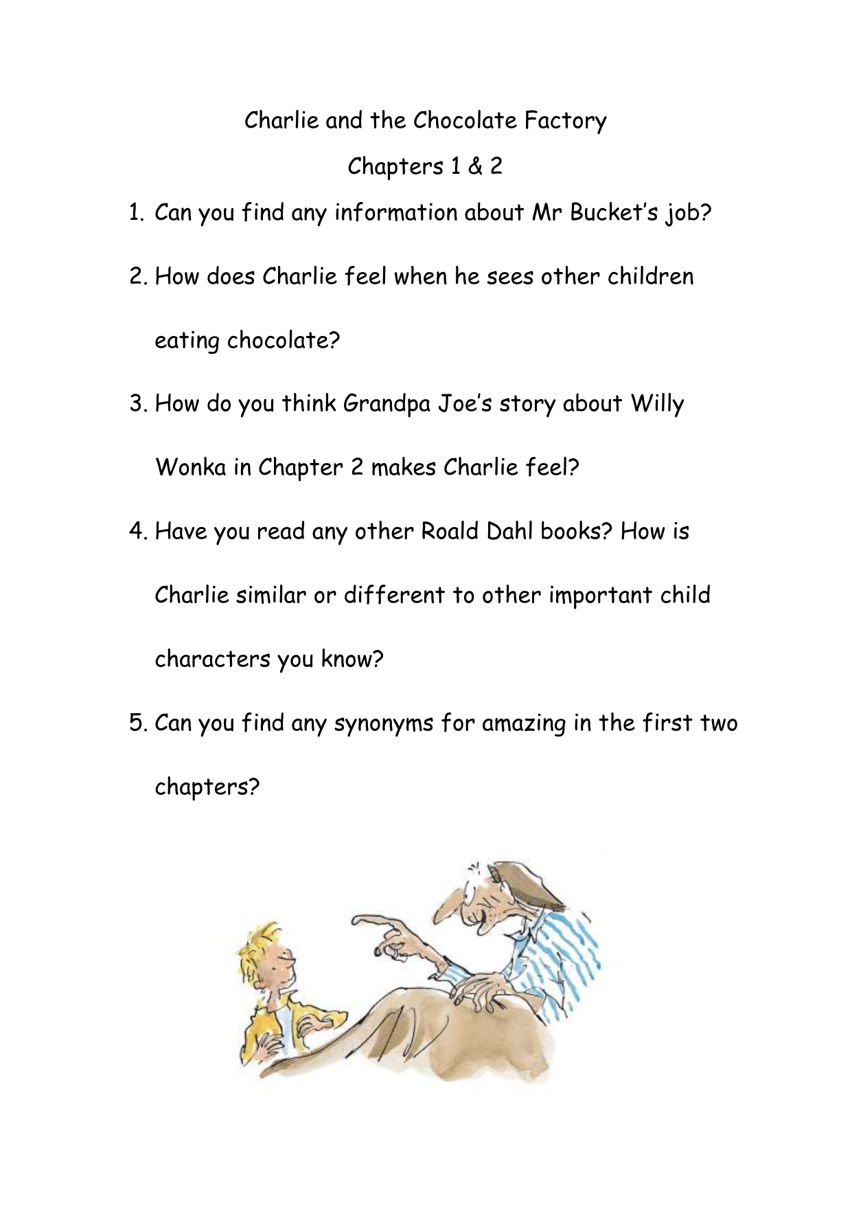 Charlie And The Chocolate Factory Worksheet Charlie And The Chocolate Factory Worksheet