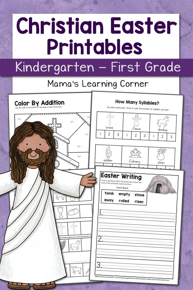 Christian Easter Worksheets For Kindergarten And 1st Grade Mamas Learning Corner Fun 1st Grade Easter Worksheets For Holiday Learning