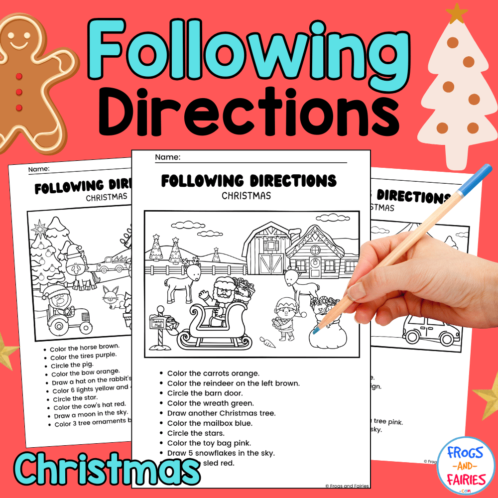 Christmas Following Directions Worksheets Listening And Reading Comprehension