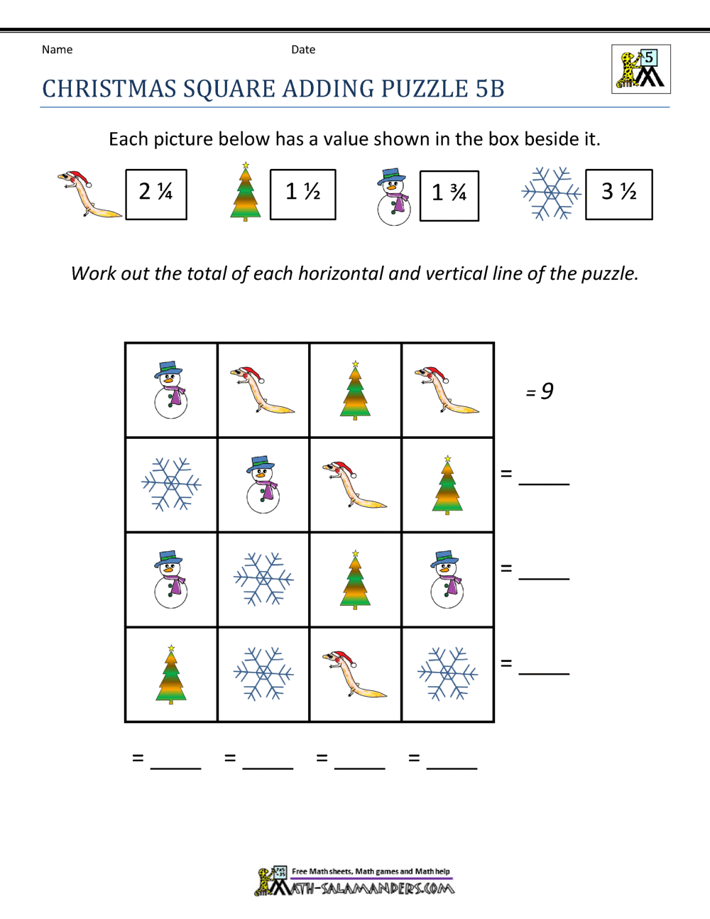 Christmas Math 5th Grade Worksheets Math Christmas Worksheets PDF Free Download
