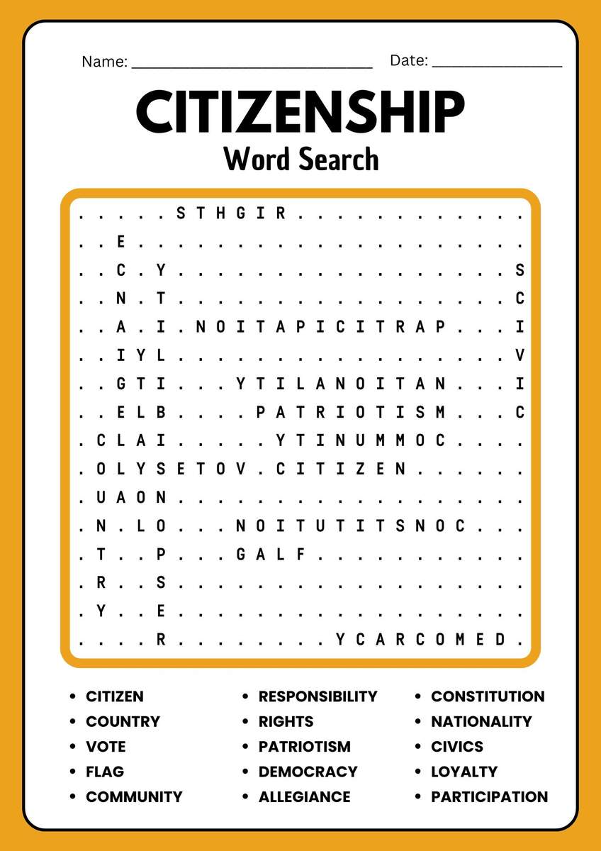 Citizenship No Prep Word Search Puzzle Worksheet Activity Made By Teachers Citizenship No Prep Word Search Puzzle Worksheet Activity Made By Teachers