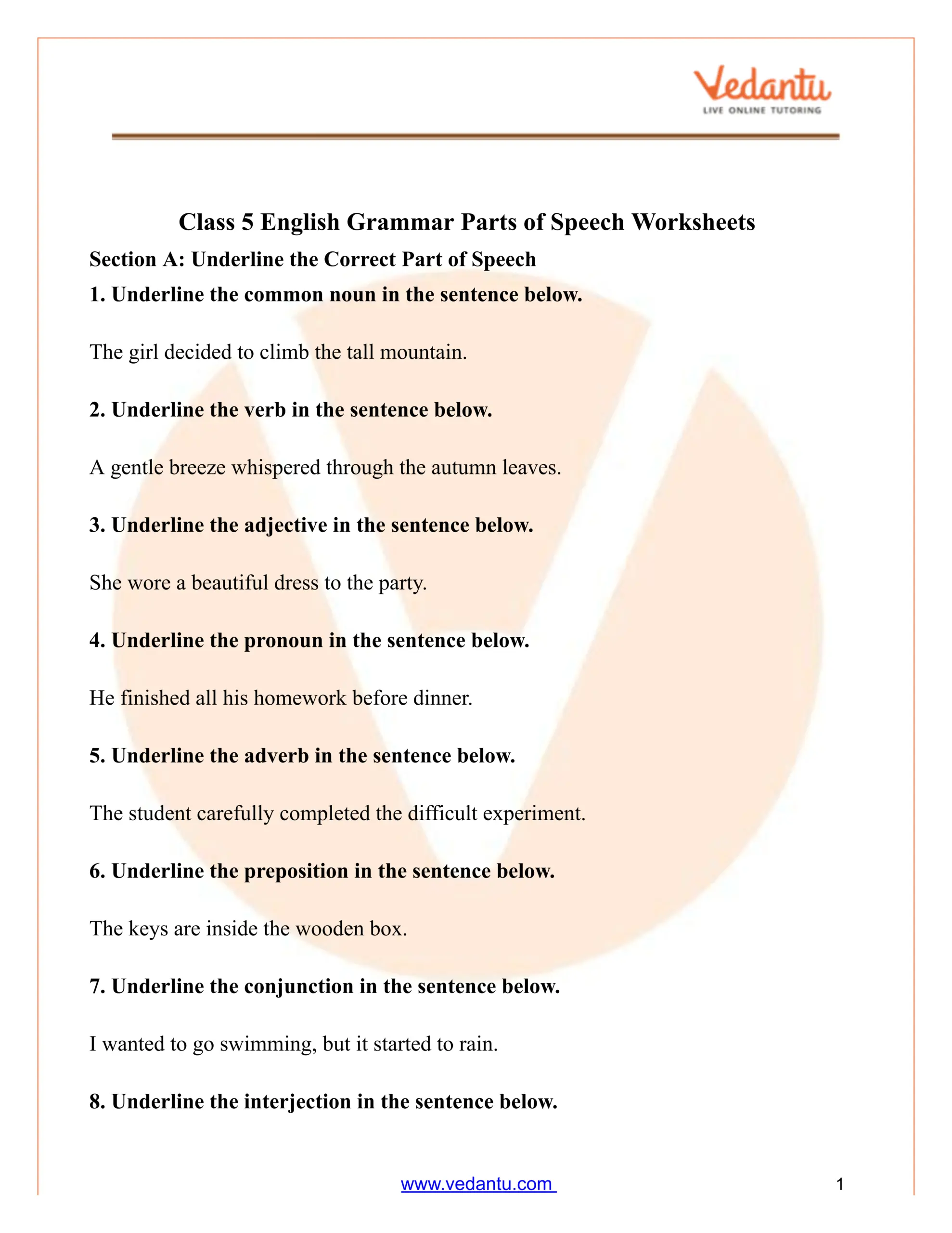 Identify Parts Of Speech ESL Worksheet By Mariajane
