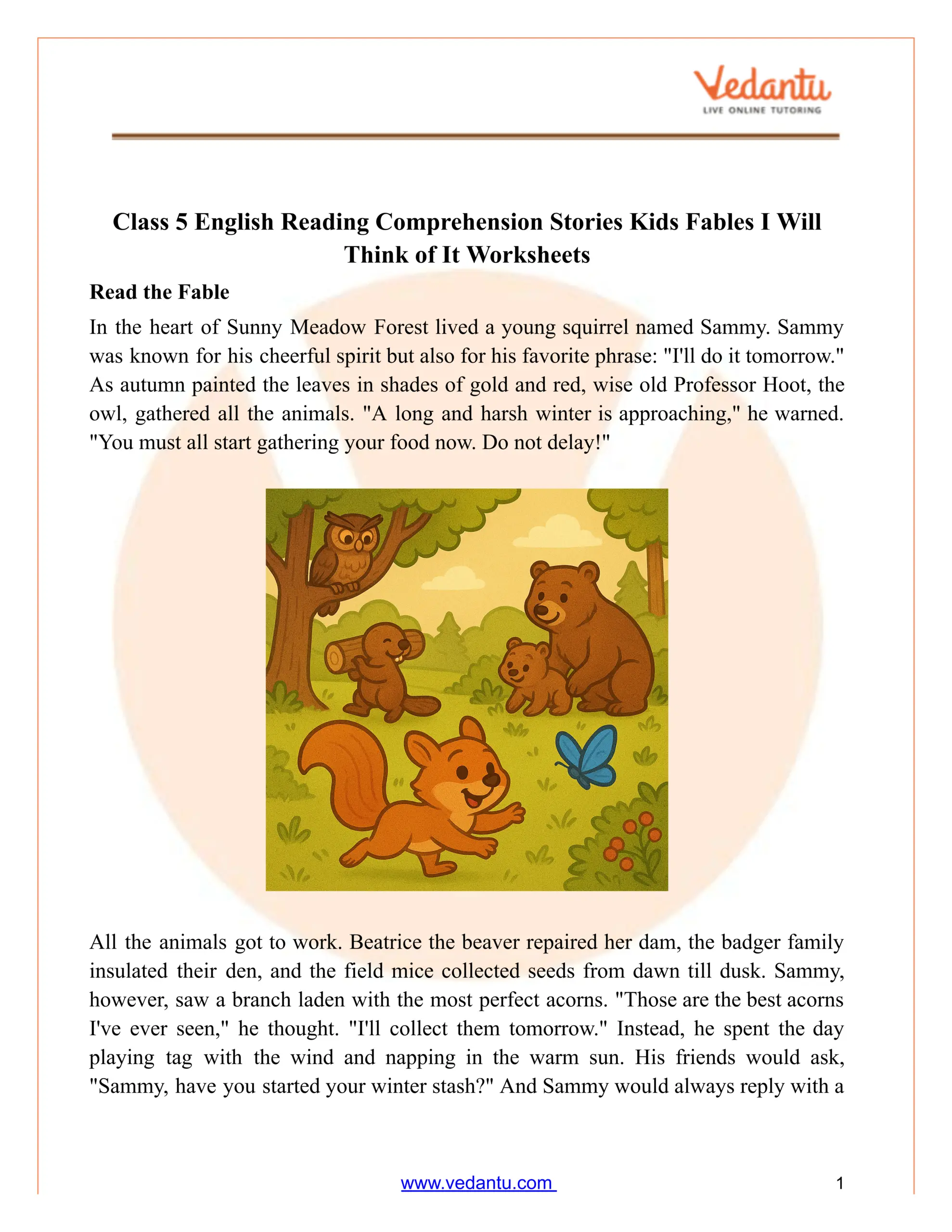 Class 5 Reading Comprehension I Will Think Of It Worksheet 5 Printable Reading Comprehension English Worksheets Ages 4 7 KG1 To Grade 2 Etsy