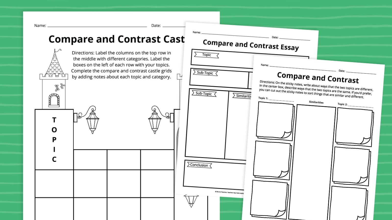 Compare And Contrast Graphic Organizer Bundle Free Printables Compare And Contrast Graphic Organizer Bundle Free Printables