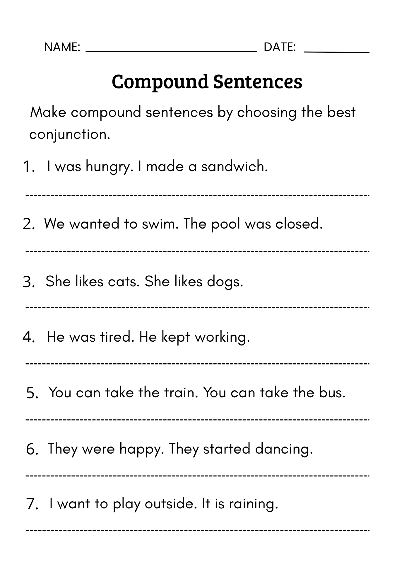 Compound Sentences Worksheets Teaching Resources Compound Sentences Worksheets Teaching Resources