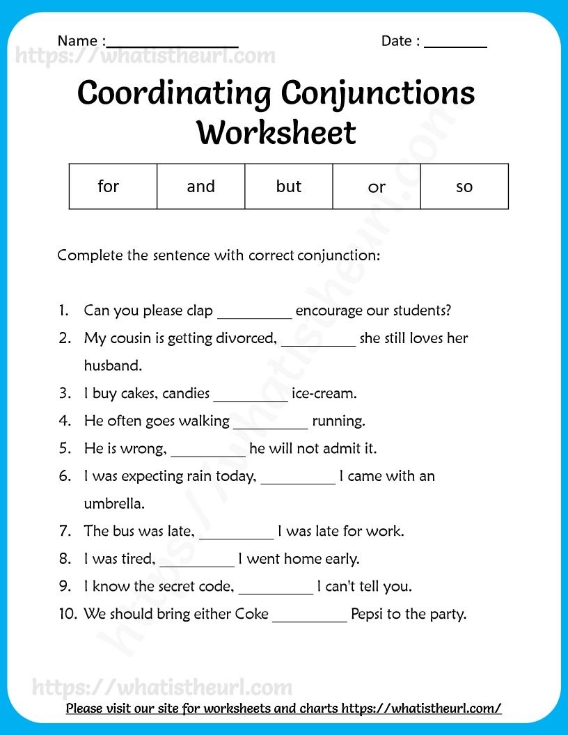 Conjunctions Worksheet Includes Key Conjunctions Worksheet Includes Key