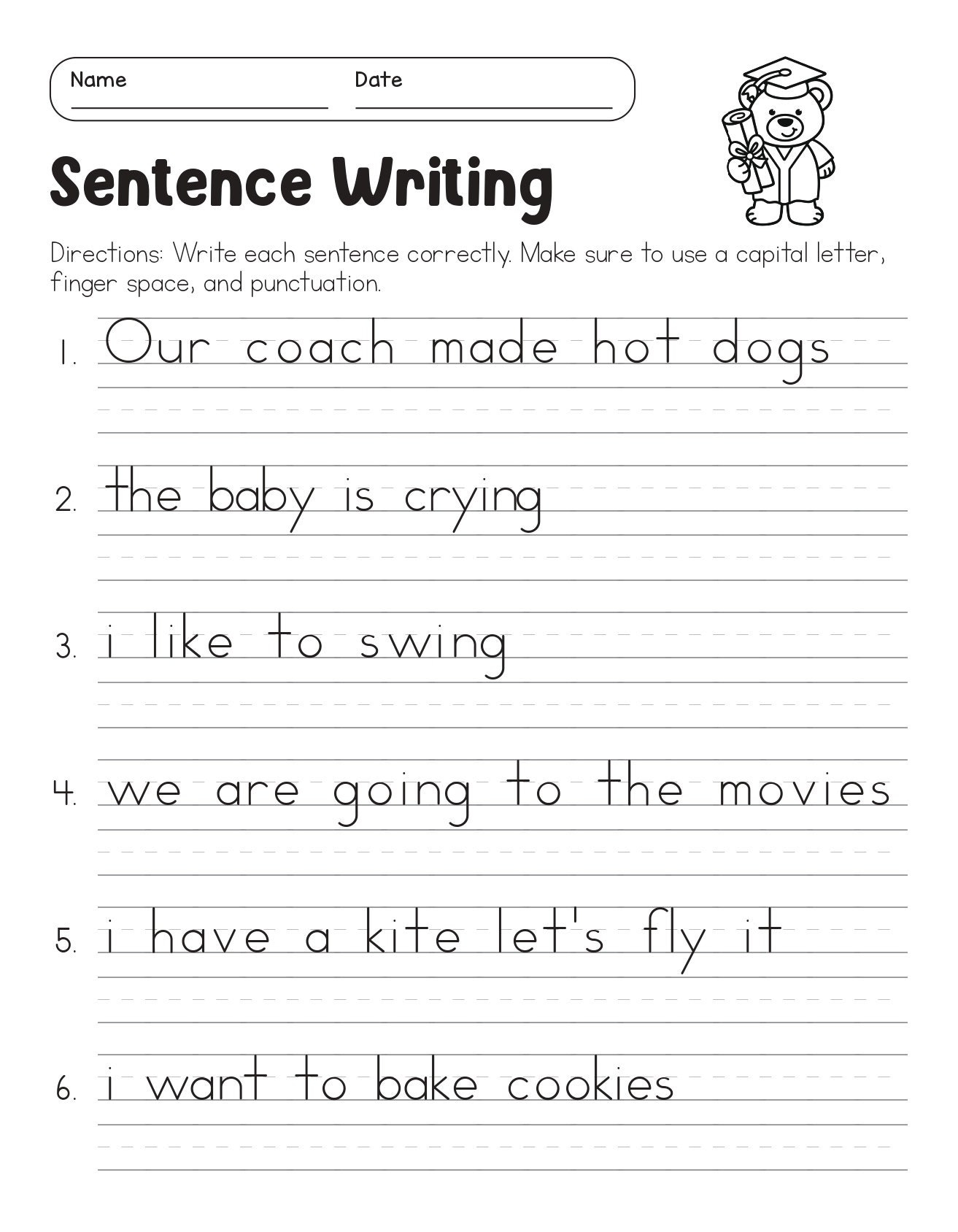Correct The Sentences Worksheets 10 Page Printable For 1st And 2nd Grade ELA Students ELA Worksheets Sentence Writing ELA Teacher Print Etsy Free Printable Fun Language Arts Worksheet