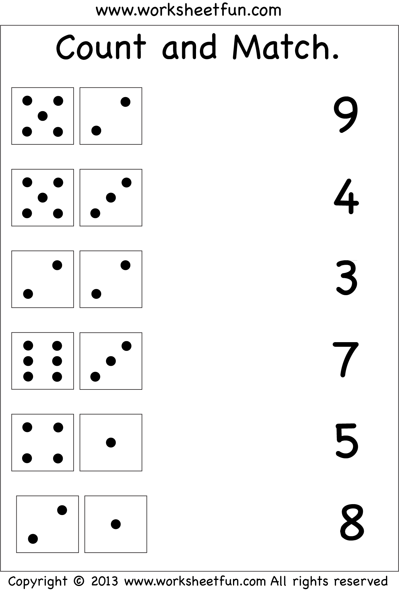 Count And Match Two Worksheets FREE Printable Worksheets Worksheetfun