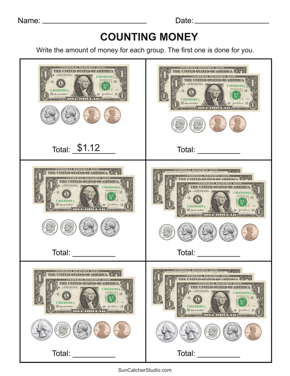 Printable Money Worksheets To 10