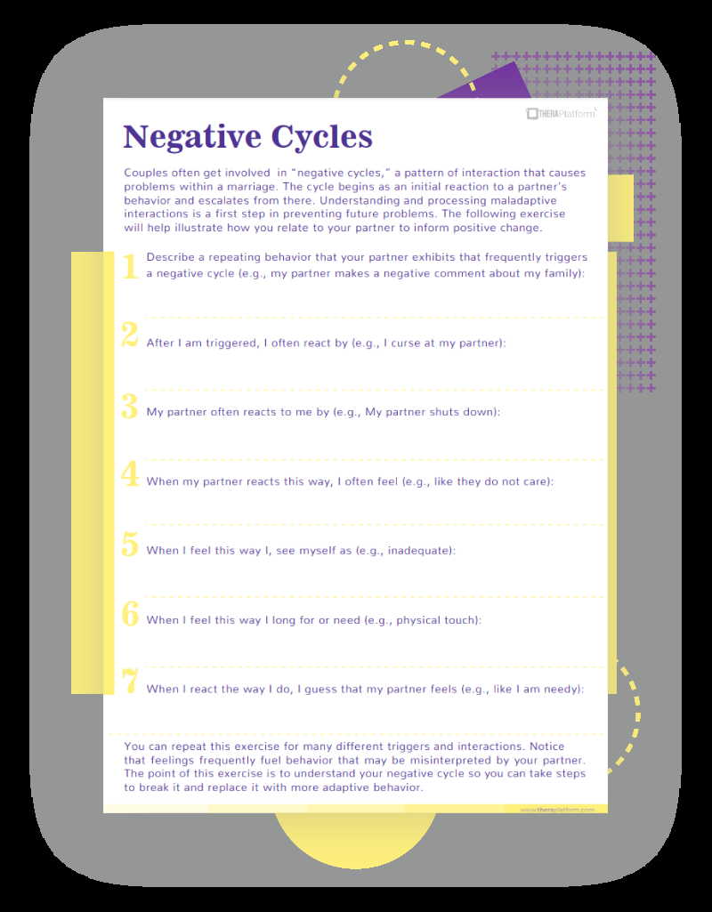Couples Therapy Worksheets TheraPlatform Resources