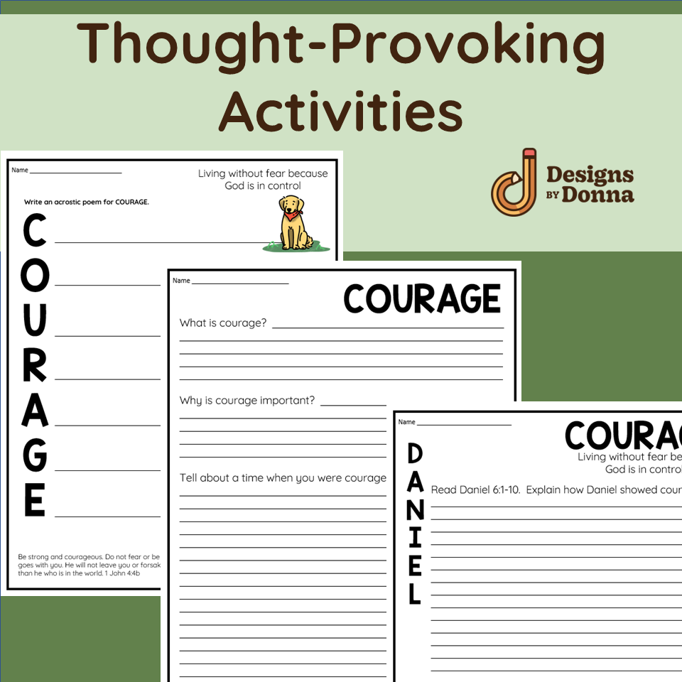 Courage Christian Character Trait Packet No Prep Classful Humility Christian Character Traits Packet No Prep Classful