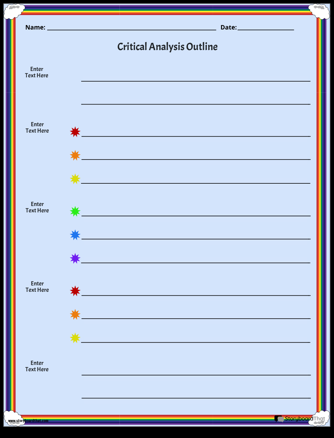 Critical Analysis Essay Outlines By Storyboard That