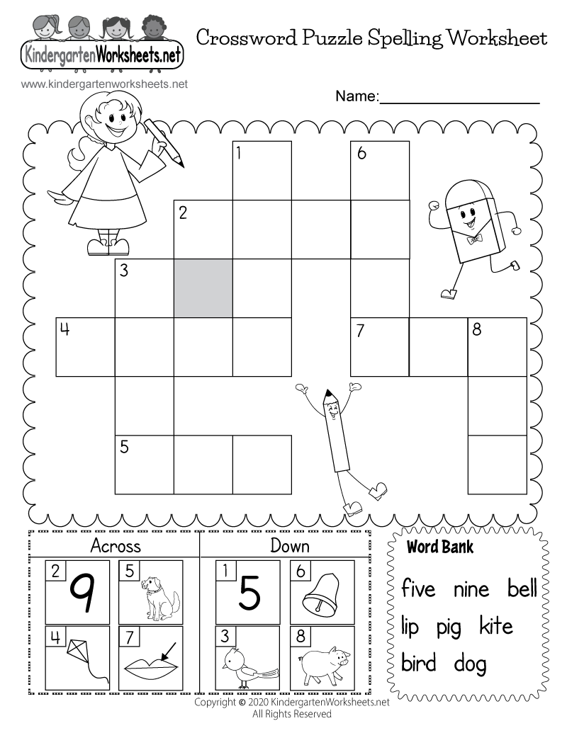 Crossword Puzzle Spelling Worksheet Free Printable Digital PDF Crossword Puzzle Spelling Worksheet Free Printable Digital PDF