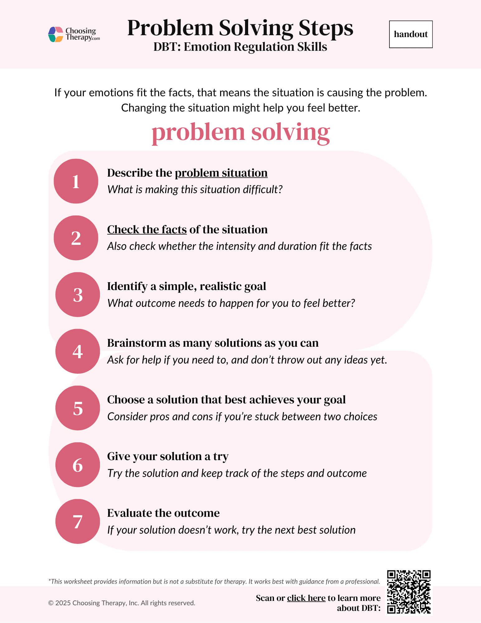 DBT Problem Solving Worksheet Free Printable PDF ChoosingTherapy DBT Problem Solving Worksheet Free Printable PDF ChoosingTherapy