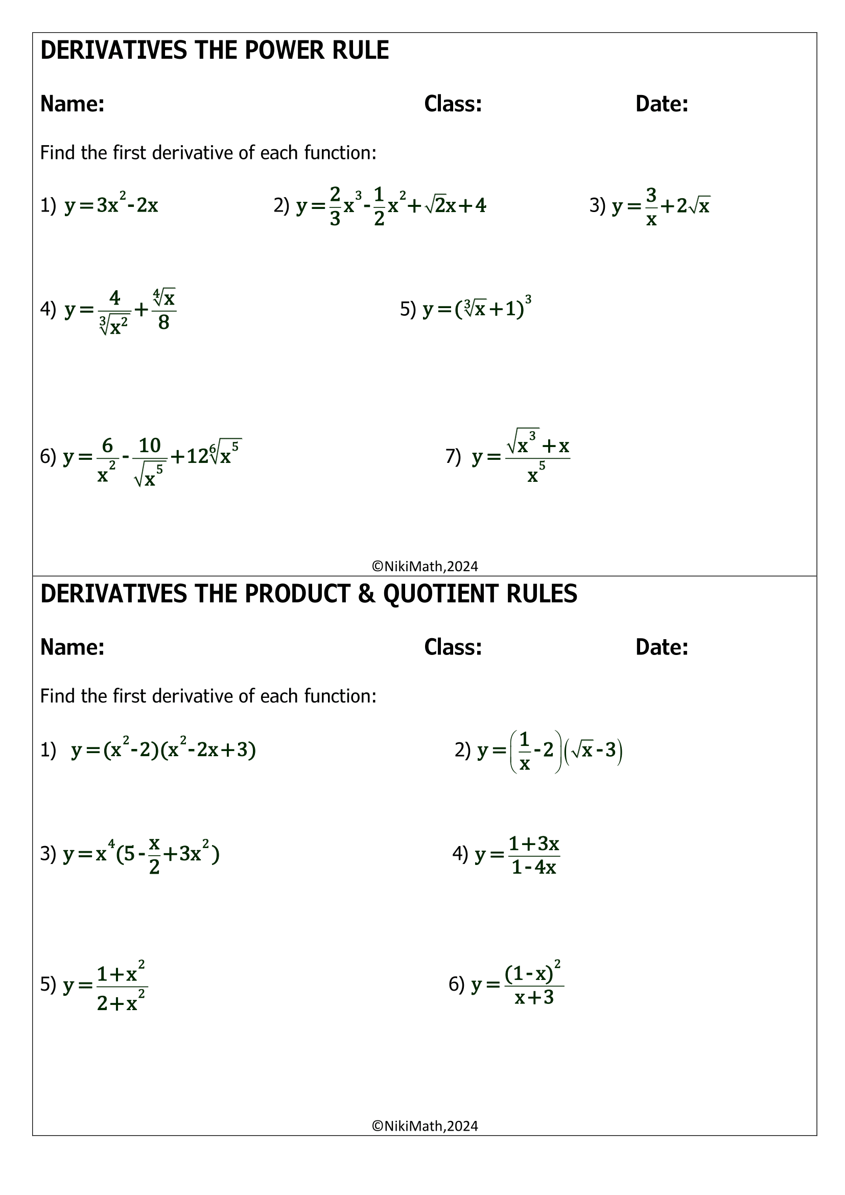 Derivatives The Power Product Quotient Rules Warm Ups And Homework 35 Problems Teacher Professional Development Derivatives The Power Product Quotient Rules Warm Ups And Homework 35 Problems Teacher Professional Development