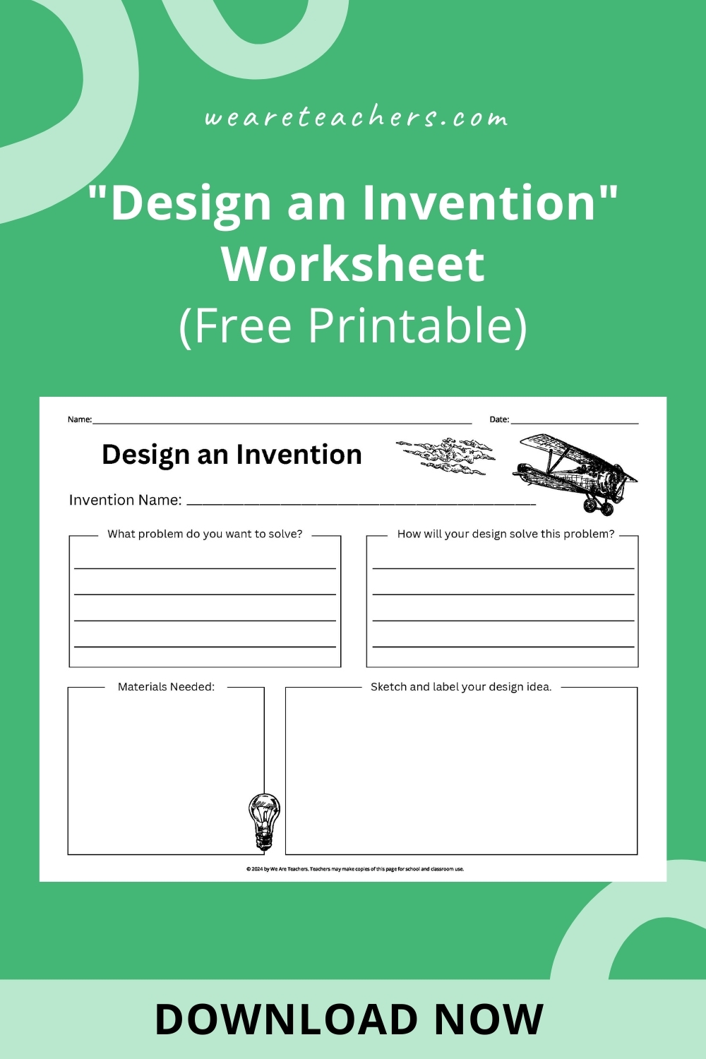 Design An Invention Worksheet Free Printable We Are Teachers