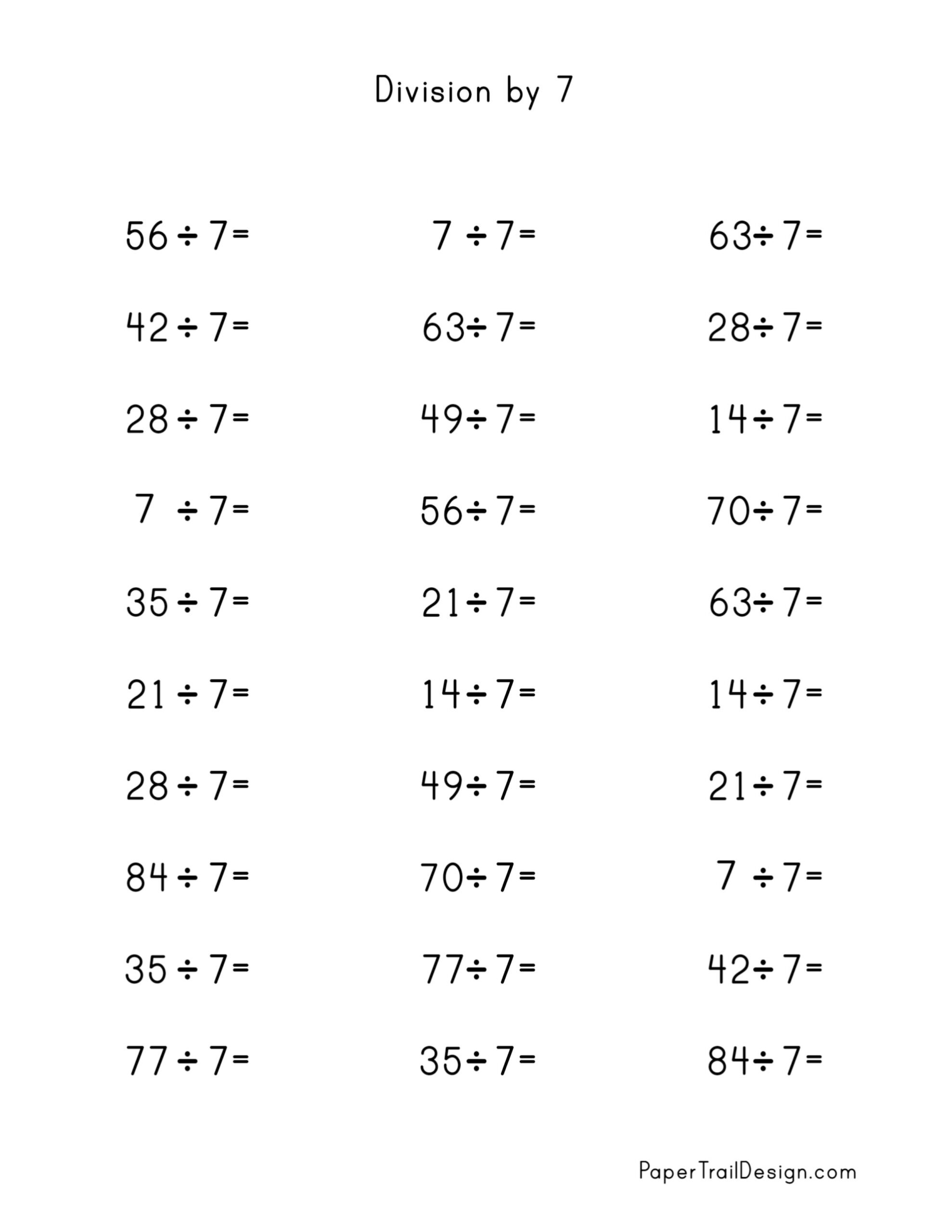 Division Worksheets For Division Facts 1 12 Paper Trail Design Division Worksheets For Division Facts 1 12 Paper Trail Design