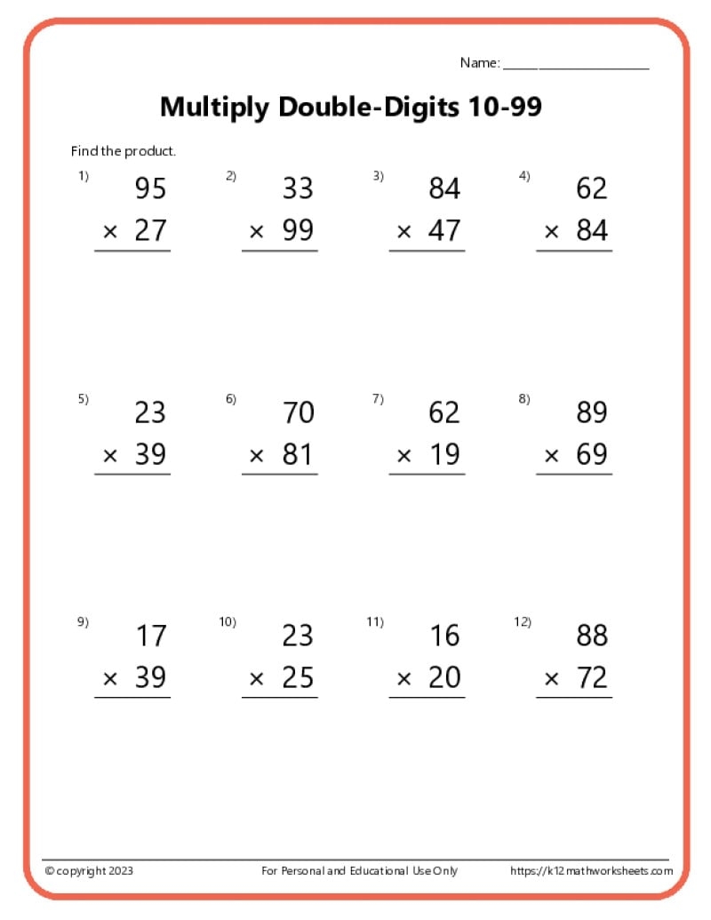 Double Digit Multiplication Worksheets Times Tables Worksheets 2 3 4 5 6 7 8 9 10 11 And 12 Eleven Worksheets FREE Printable Worksheets Worksheetfun