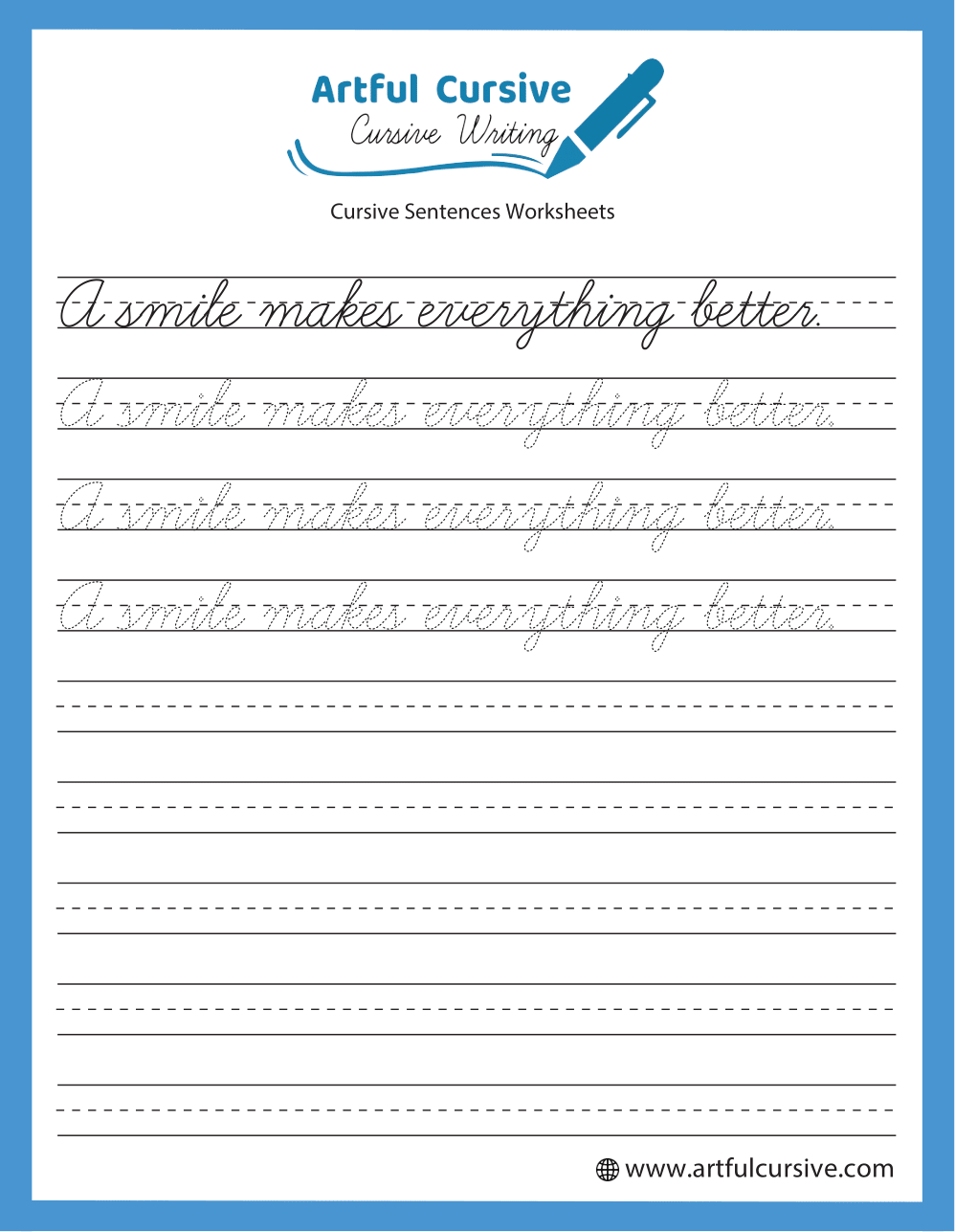 Download Free Printable Cursive Sentences Worksheets Download Free Printable Cursive Sentences Worksheets