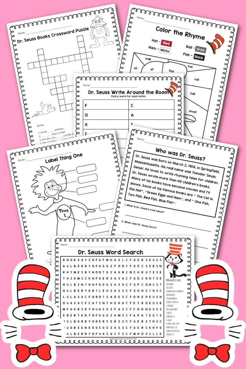 Dr Seuss Printables Activities Made With HAPPY Dr Seuss Printables Activities Made With HAPPY