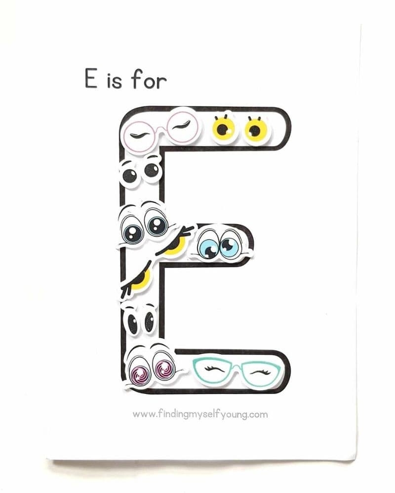 E Is For Eyes Letter E Craft Finding Myself Young