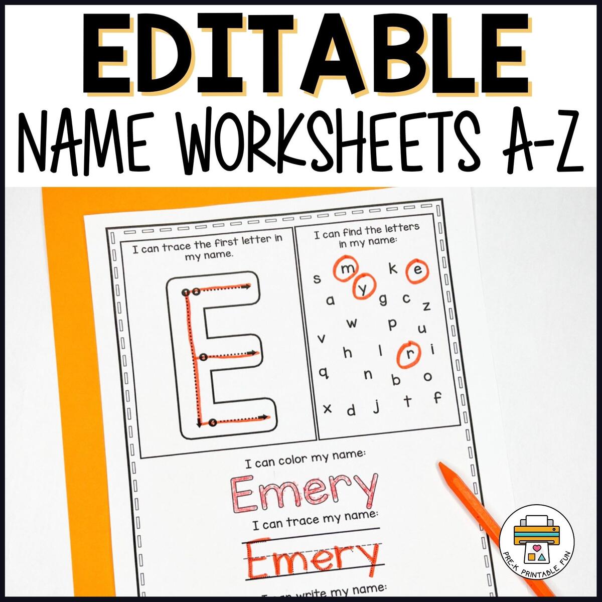 Editable Cut And Paste Build Your Name Worksheets