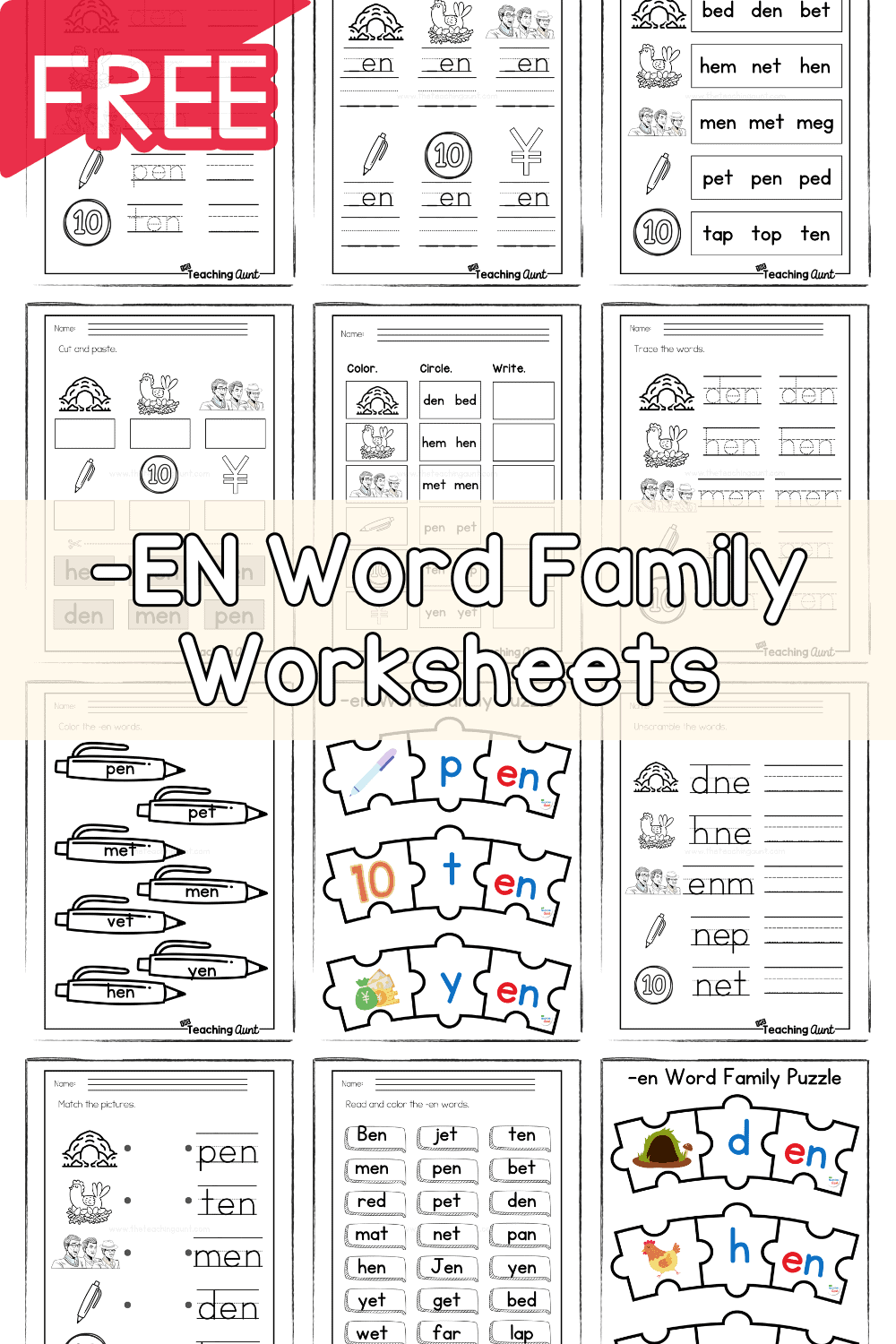 Free At Word Family Worksheets Teach Prints