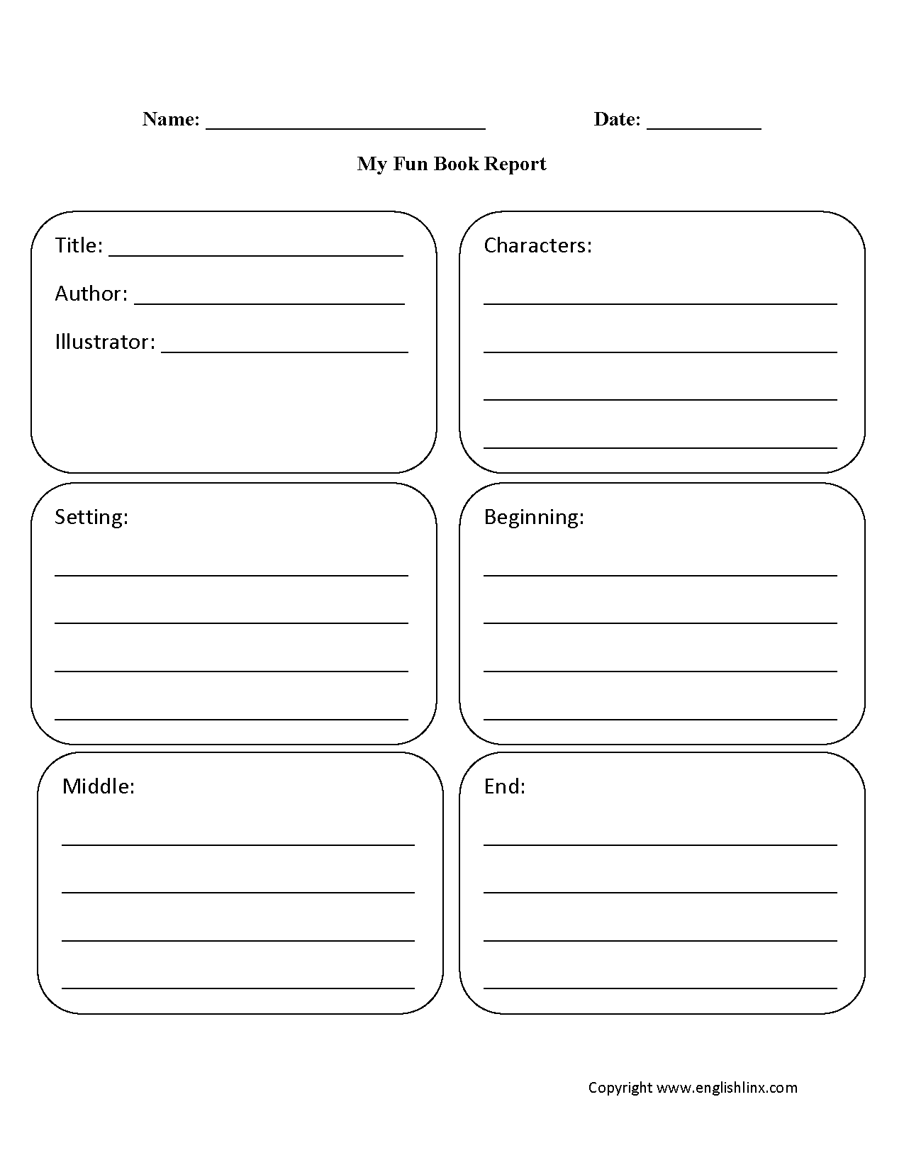 Englishlinx Book Report Worksheets Biography Printable For Kids One Page Report On Famous People