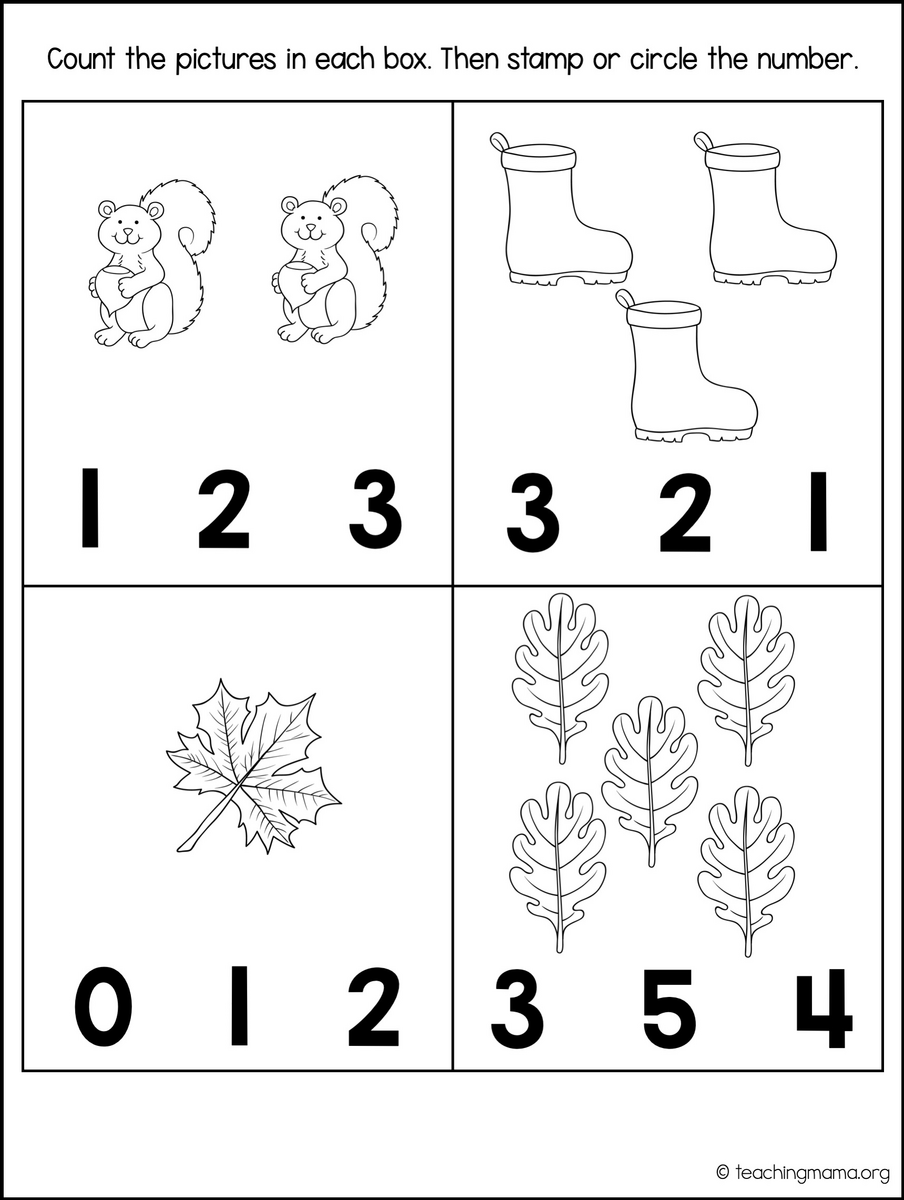 Fall Math Packet For Preschoolers Fall Math Packet For Preschoolers