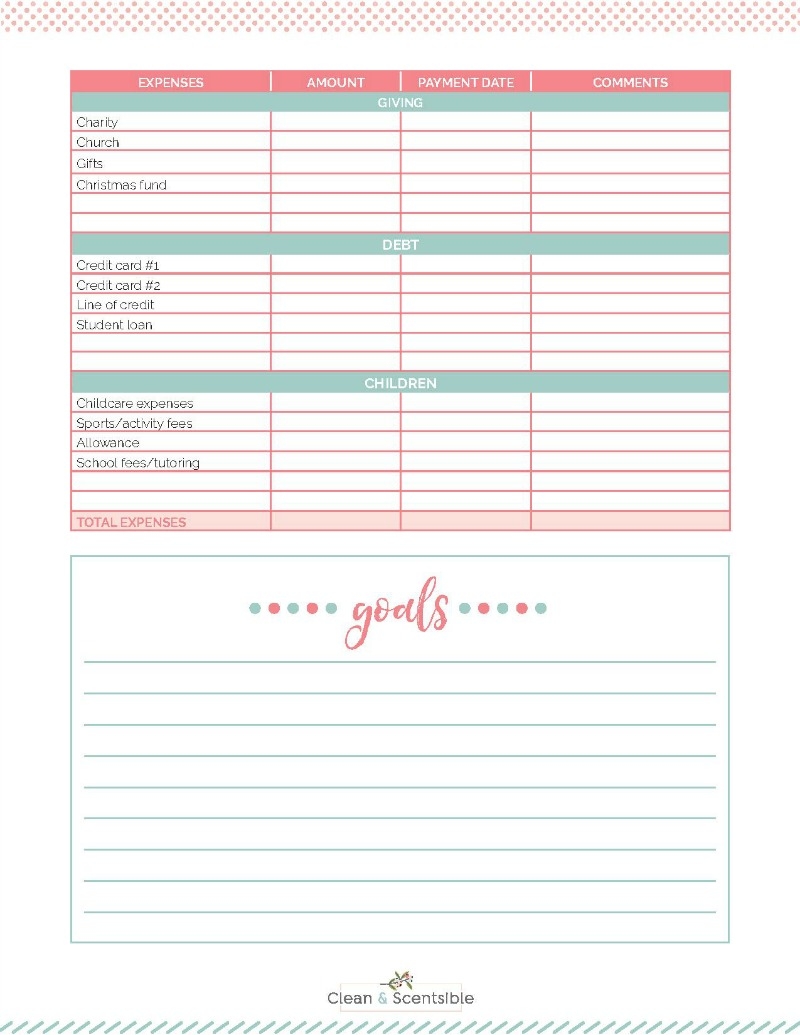 Free Printable Budget Planning Worksheets Organize Declutter