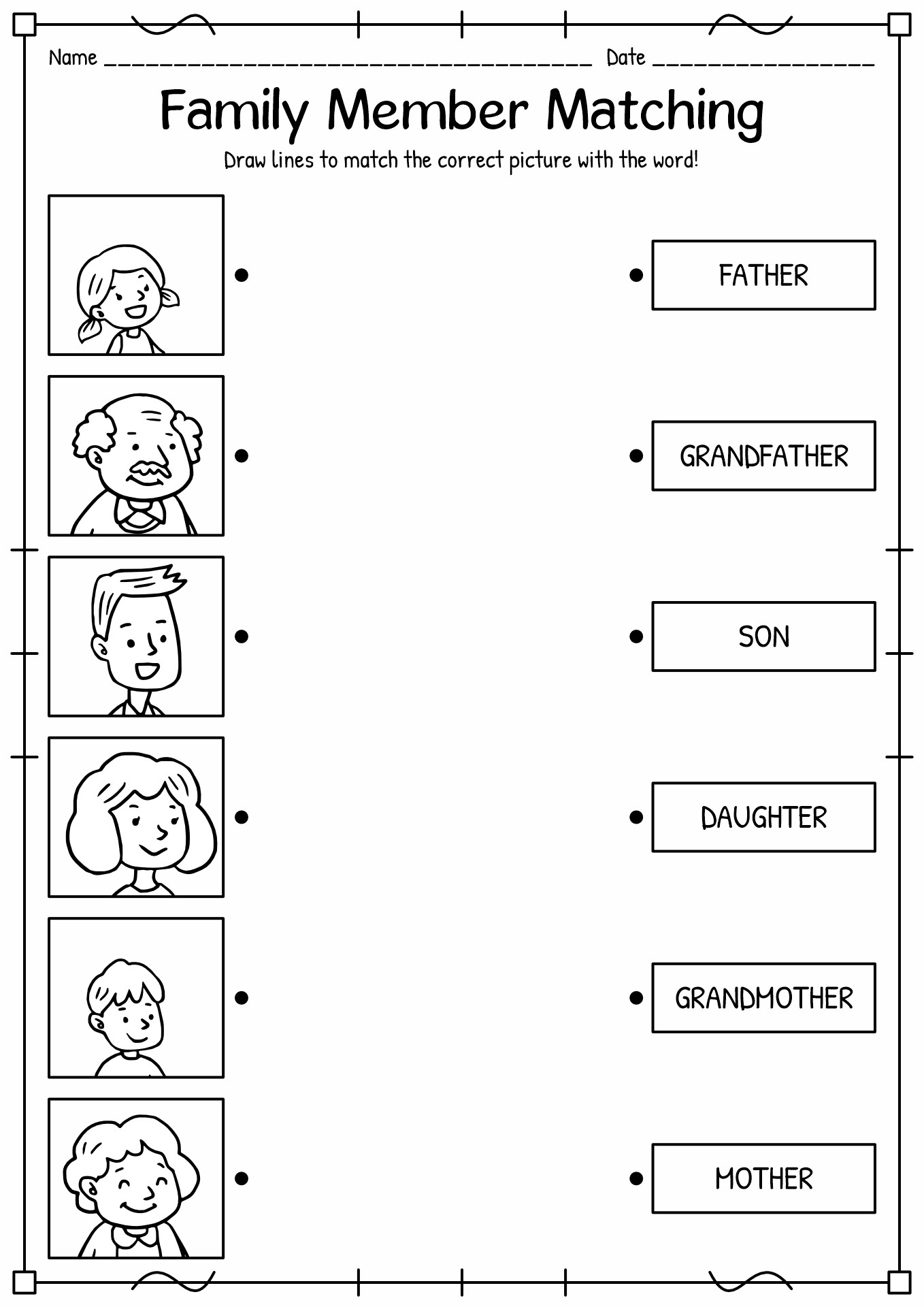 Family Members Worksheet