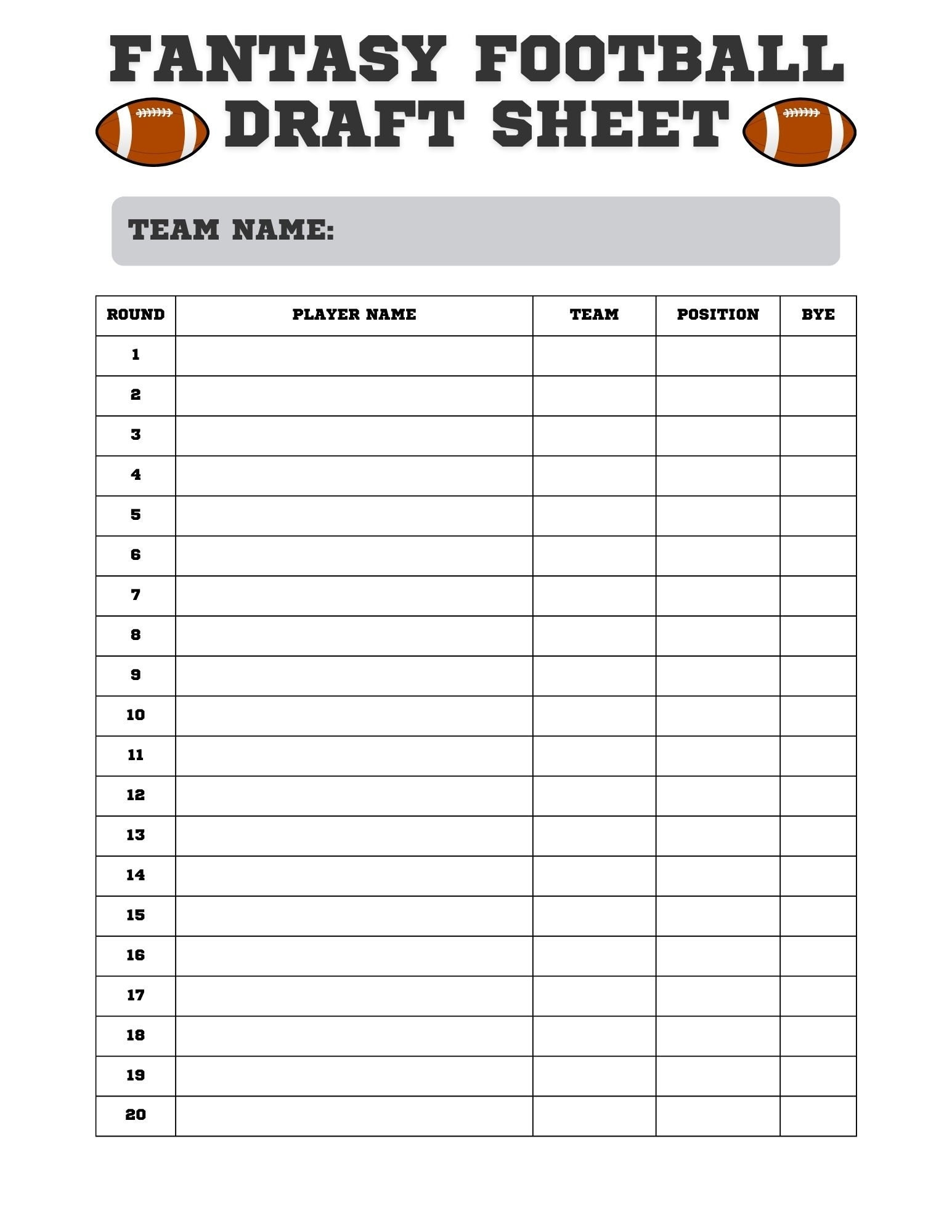 Fantasy Football Draft Sheet Printable NFL Draft Board PDF JPEG Download Etsy Fantasy Football Draft Sheets 2025 Season Microsoft Word Instant Download Etsy