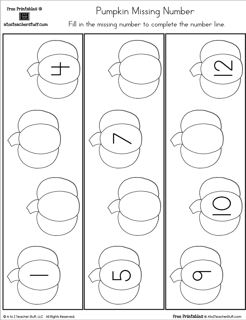 Fill In The Missing Number Pumpkin Number Line A To Z Teacher Stuff Fill In The Missing Number Pumpkin Number Line A To Z Teacher Stuff