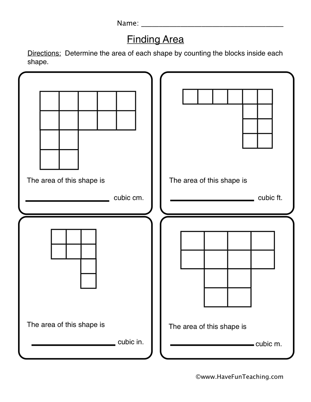 Finding Area Of Irregular Shapes Worksheet Have Fun Teaching Estimating Area PDF Printable Measurement Worksheets Cazoom Math