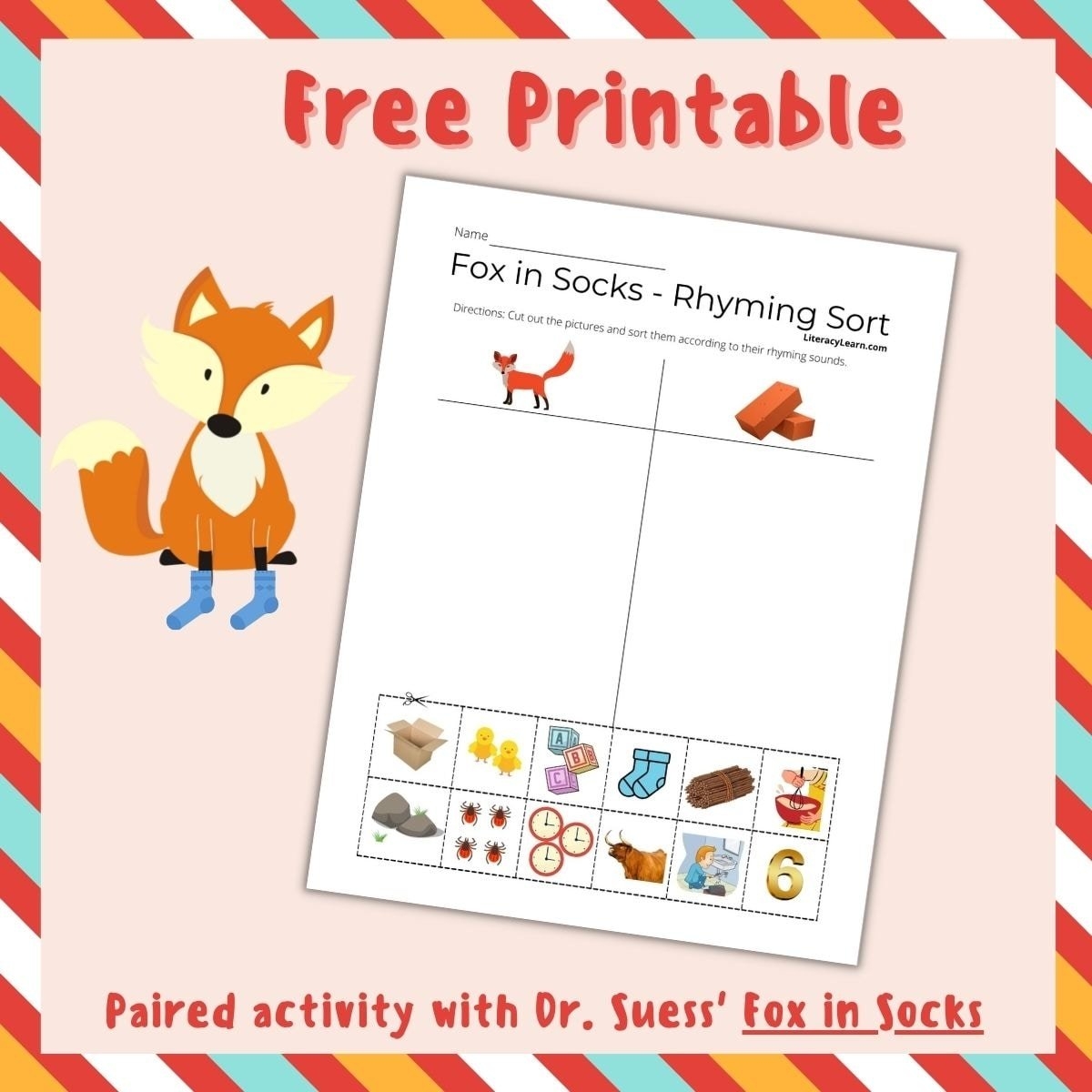Fox In Socks Activities Comprehension Worksheets Dr Seuss ESL SPED Friendly Made By Teachers
