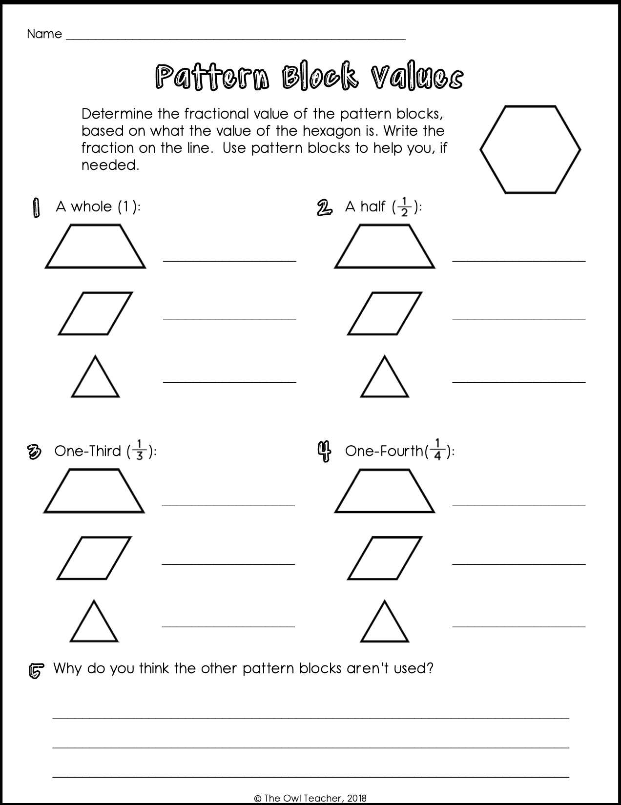 Fraction Value Identifying Fractions Adding Fractions Printable Digital The Owl Teacher