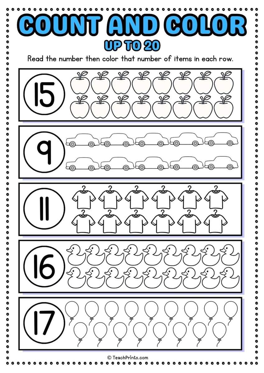 Free 1 20 Counting Worksheets Teach Prints Free 1 20 Counting Worksheets Teach Prints