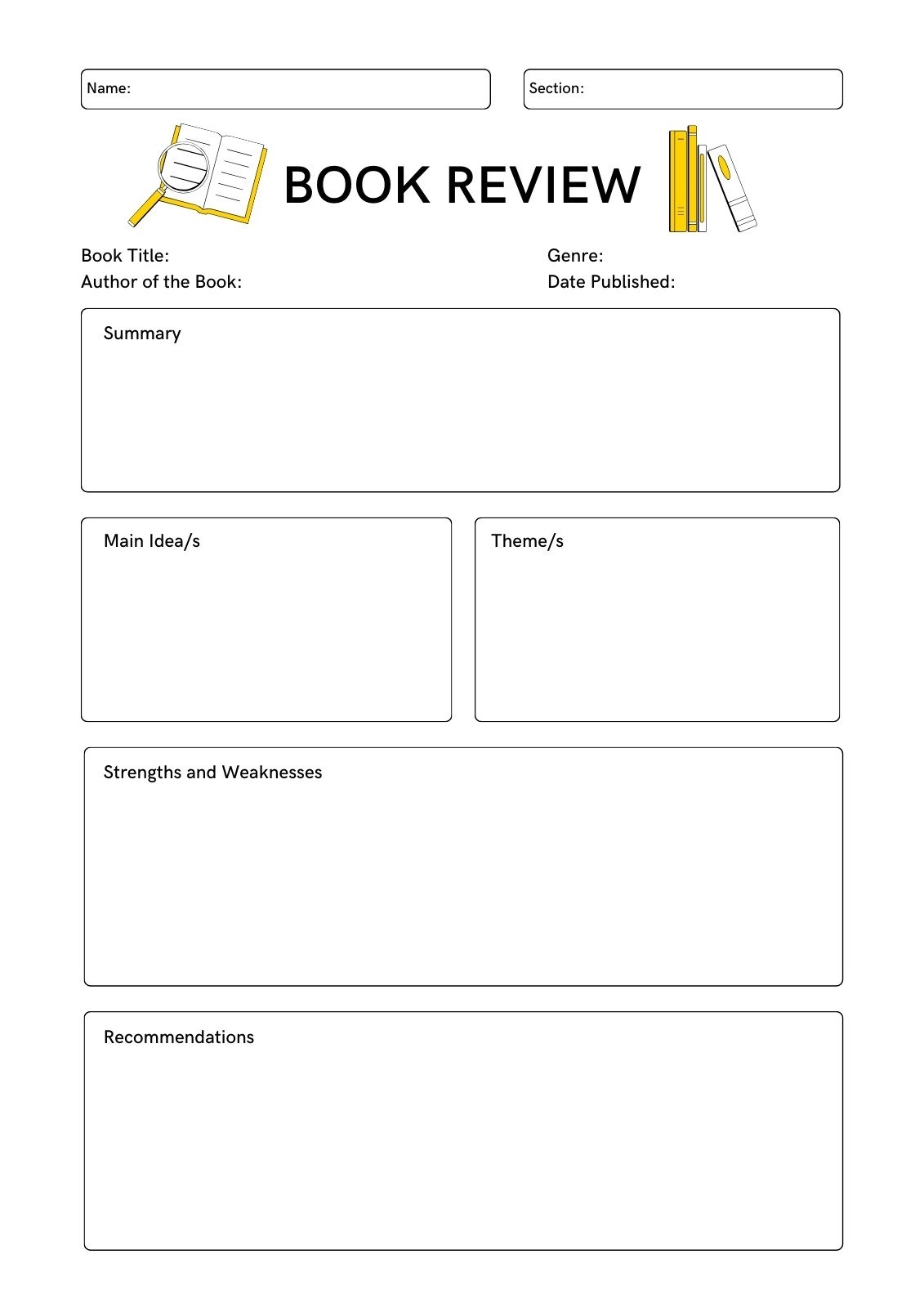 Free And Customizable Book Review Templates Free And Customizable Book Review Templates