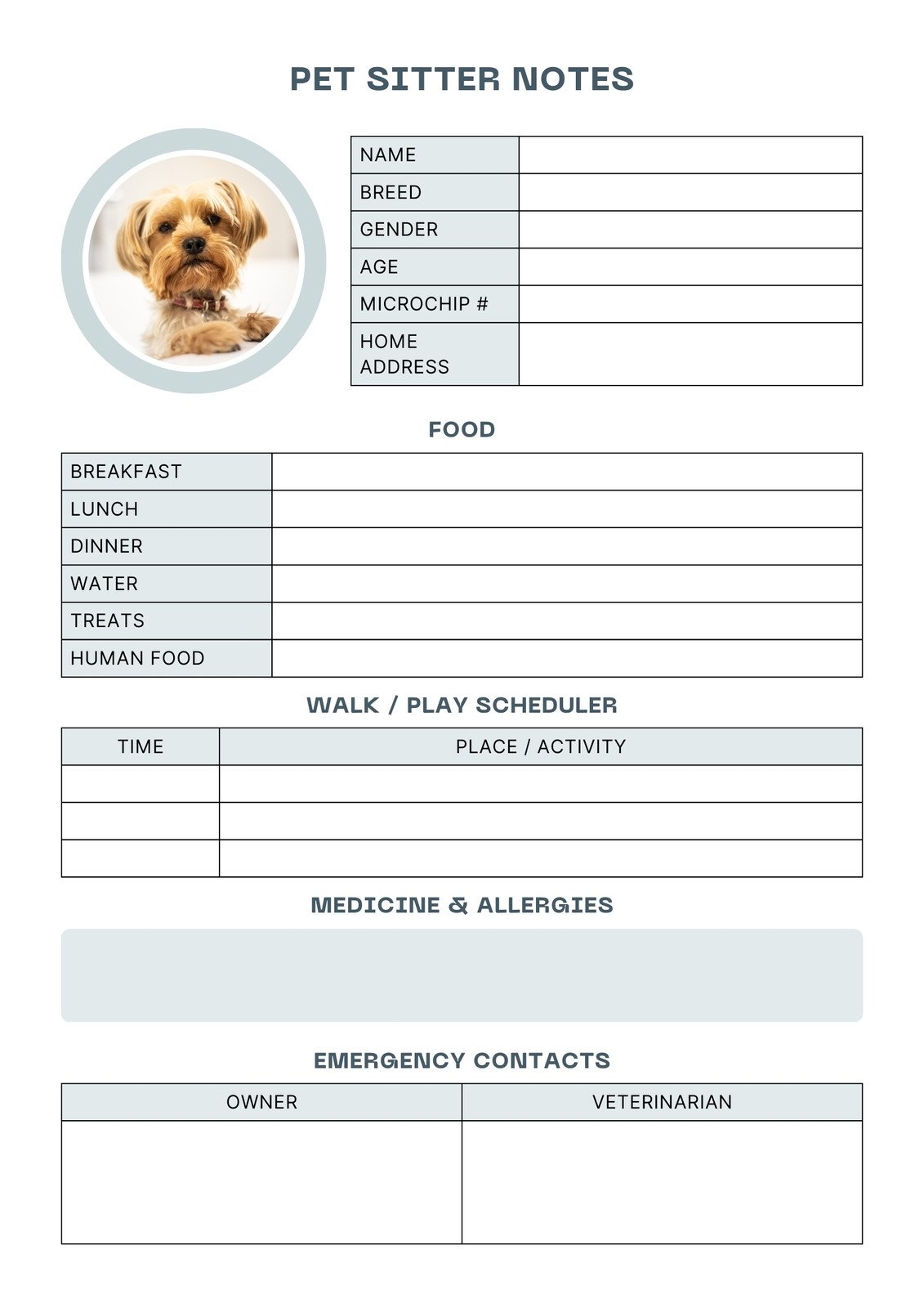 Free And Customizable Pet Templates Canva Veterinary Printables And Pretend Play