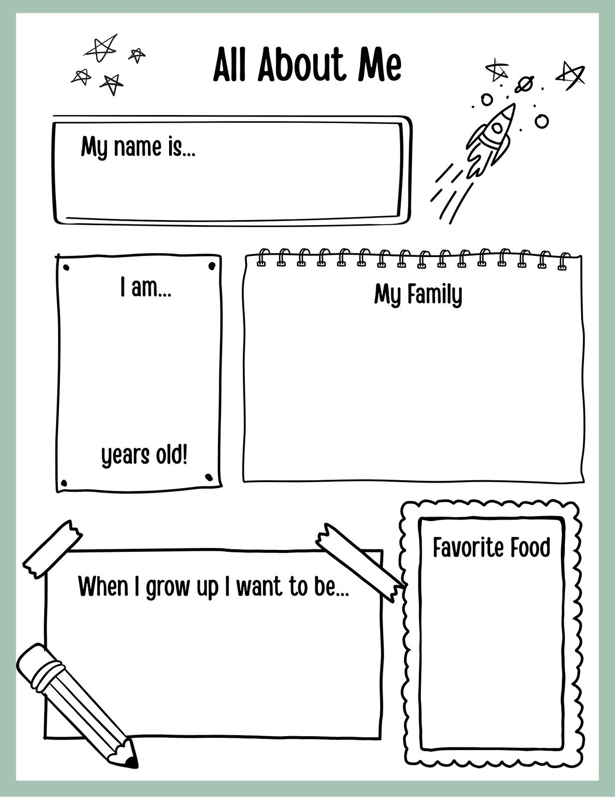 Free And Printable All About Me Worksheet Templates Canva Free And Printable All About Me Worksheet Templates Canva