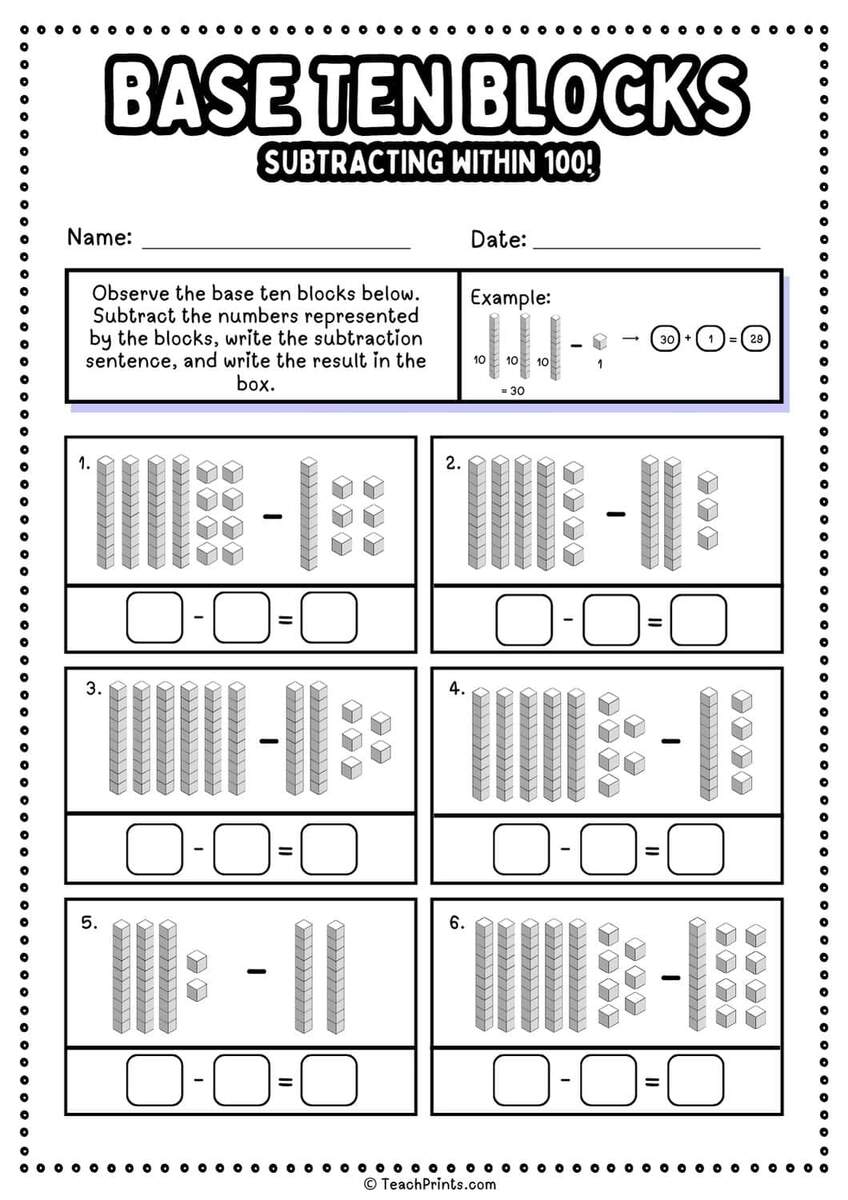 Free Base Ten Blocks Worksheets Teach Prints Free Base Ten Blocks Worksheets Teach Prints
