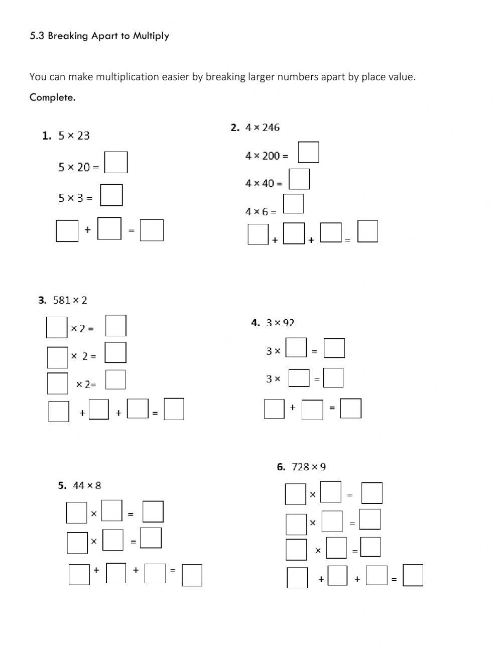 Free Breaking Apart Method Worksheet Download Free Breaking Apart Method Worksheet Png Images Free Worksheets On Clipart Library 2 Digit By 2 Digit Multiplication Worksheets Math Multiplication Made By Teachers