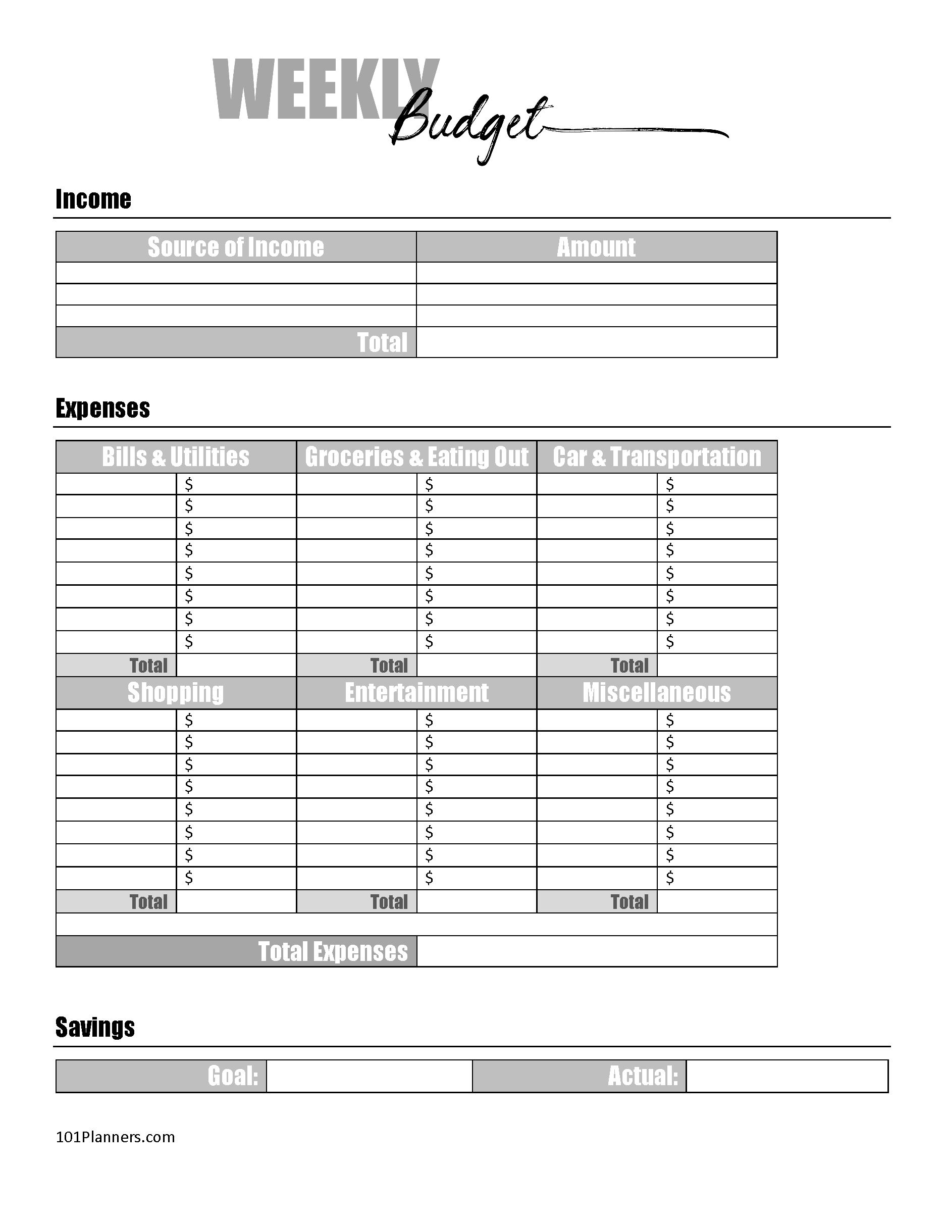 FREE Budget Sheet Template Printable And Editable Blank Personal Budget Template By Indahiasionpaki Medium