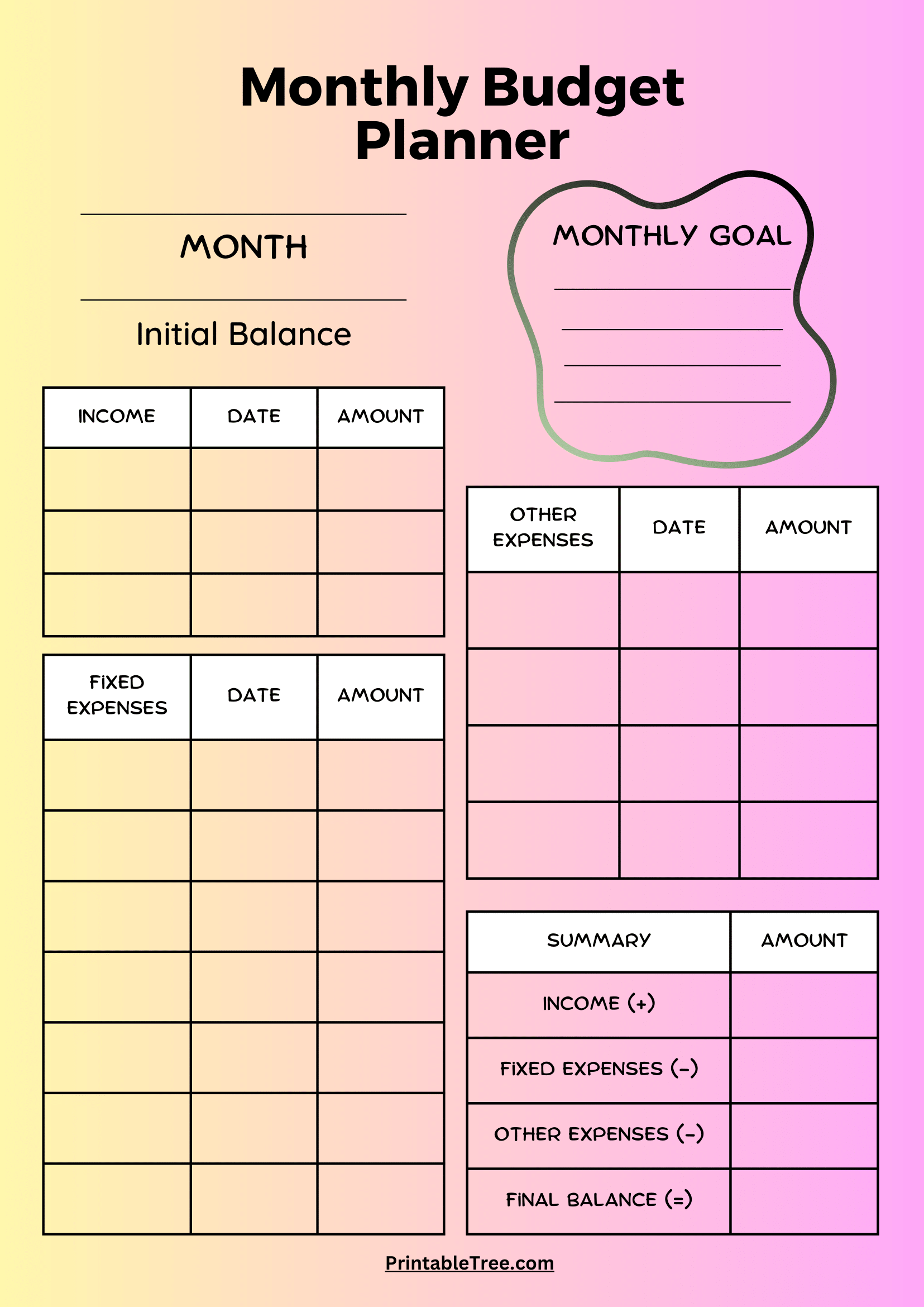 Free Download Printable Monthly Budget Planner PDF Templates Free And Customizable Budget Templates Canva