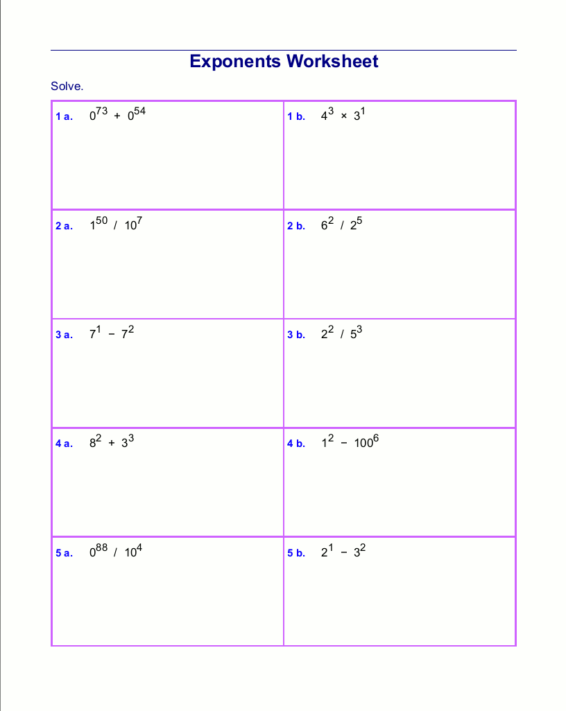 Free Exponents Worksheets Edia AI Platform For Student Outcomes