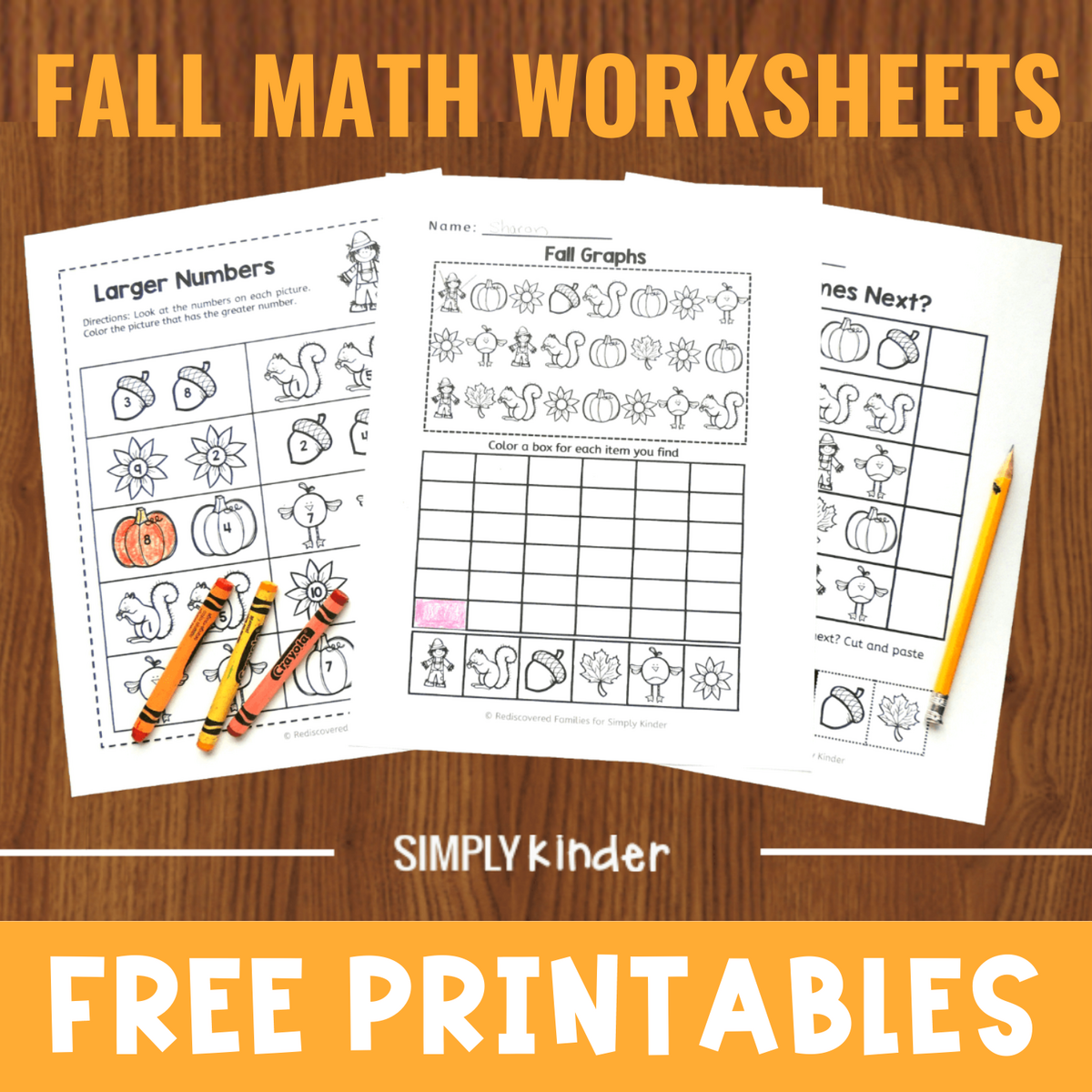 Free Fall Math Worksheets To Use With Kinders Simply Kinder Free Fall Math Worksheets To Use With Kinders Simply Kinder